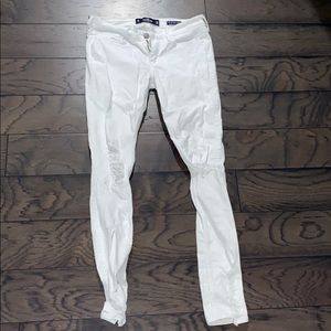 white ripped jean pants